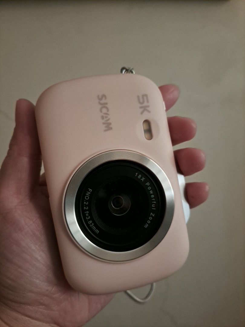 SJCAM 5K Digital Camera Pink (Category: Cameras) located in Antipolo. Submitted by jewels16 (Listing ID 1452339882, Image 1). Description: - Cute pink SJCAM digital camera - 18x powerful zoom - f/2.2 aperture for great shots - Perfect for capturing memories - Includes wrist strap - Sample photos available.