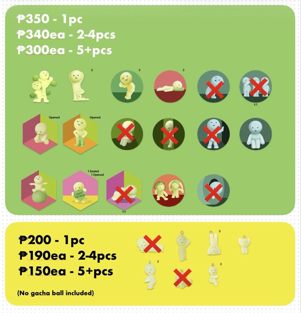 Smiski Figures and Smiski Straps (Category: Designer & Blind Box Toys) located in Lucena. Submitted by giomaiko626 (Listing ID 1445144661, Image 1). Description: For SALE Smiski Figures and Smiski Straps Smiski Figures All sealed (unless stated). omplete with foil and box Series 1 (SOLD) Hugging Knees (SOLD) Hiding Toilet Series Peek-A-Boo (SOLD) Smelly (1:1) (SOLD) Squatting Resting (SOLD) Holding In Living Series Nap Time Yoga Series Triangle P