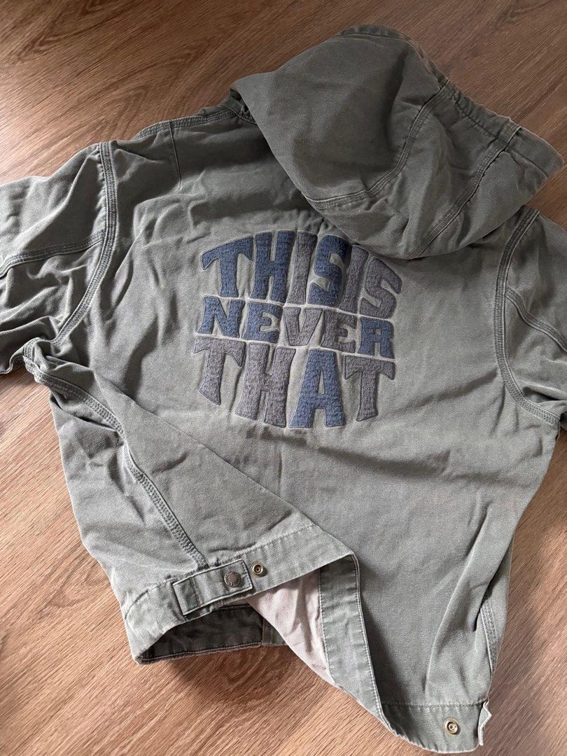 thisisneverthat jacket (Category: Coats, Jackets and Outerwear) located in Singapore. Submitted by jeonguktis (Listing ID 1452477579, Image 2). Description: Brand new thisisneverthat jacket, such a goated piece but gotta let it go… nolowballs .