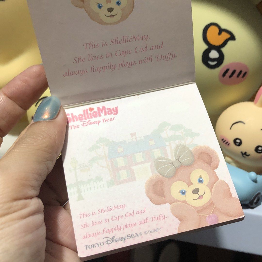 TOKYO DISNEY SEA SHELLIE MAY NOTEPAD (Category: Stationery & School Supplies) located in Quezon City. Submitted by kitsune.treasures (Listing ID 1452474077, Image 3). Description: *First to pay policy! *1 day reservation only. Failure to pay on time, auto cancel. 📍Quezon City * MOD: J&T | Lalamove * MOP: GCASH | BPI 📦ON HAND AND READY TO SHIP! CONDITION: WHAT YOU SEE IS WHAT YOU GET. Dimensions: Kindly check the photos for the actual measuremen