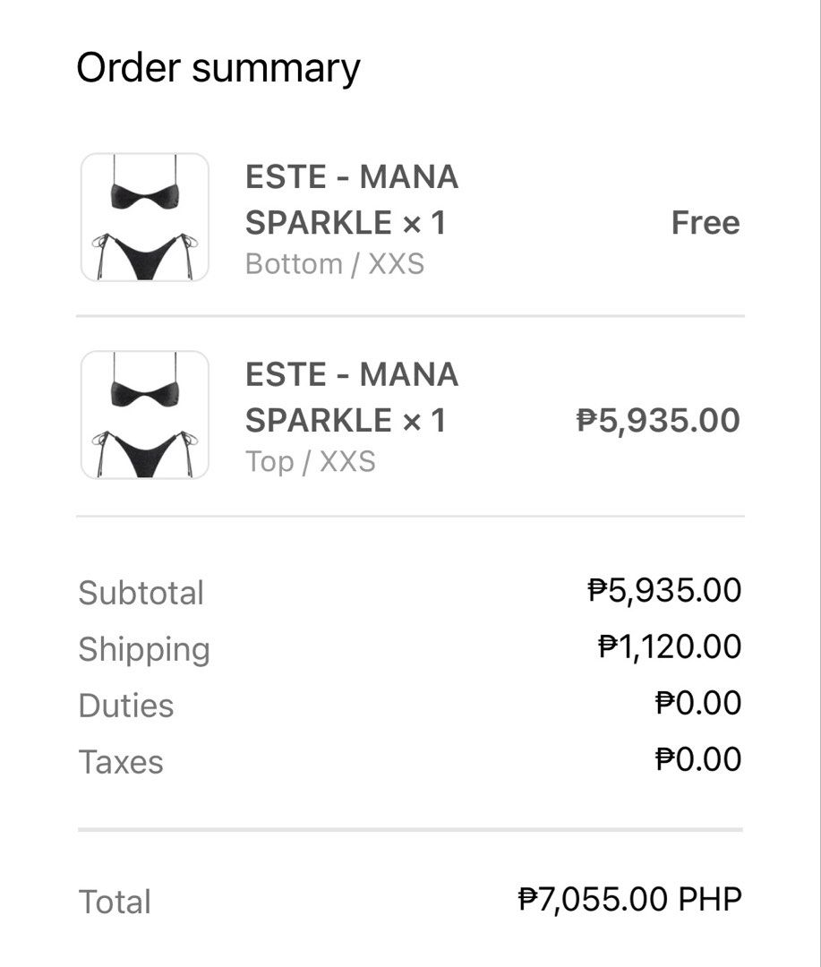 TRIANGL ESTE - MANA SPARKLE Bikini Set Top & Bottom XXS (Category: Bikinis & Swimsuits) located in Manila. Submitted by uhkaixx (Listing ID 1445619630, Image 2). Description: - TRIANGL ESTE bikini set (top & bottom) - Color: Mana Sparkle (black with sparkle detail) - Size: XXS RFS got pregnant and this womt fit me anymore 😔 a personal fave tbh .