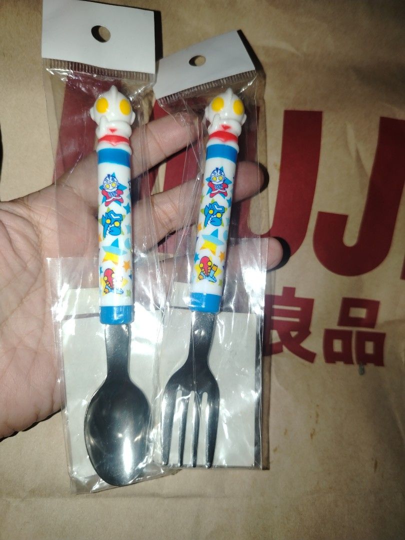 Ultraman Shop Spoon & Fork Set Made in Japan (Category: Dinnerware & Cutlery) located in Manila. Submitted by purediamond888 (Listing ID 1452399548, Image 1). Description: - Authentic Ultraman Shop spoon and fork set - Made in Japan - Features iconic Ultraman characters printed on the handles - Brand new and still sealed in original packaging - Ideal gift for kids or any Ultraman enthusiast.