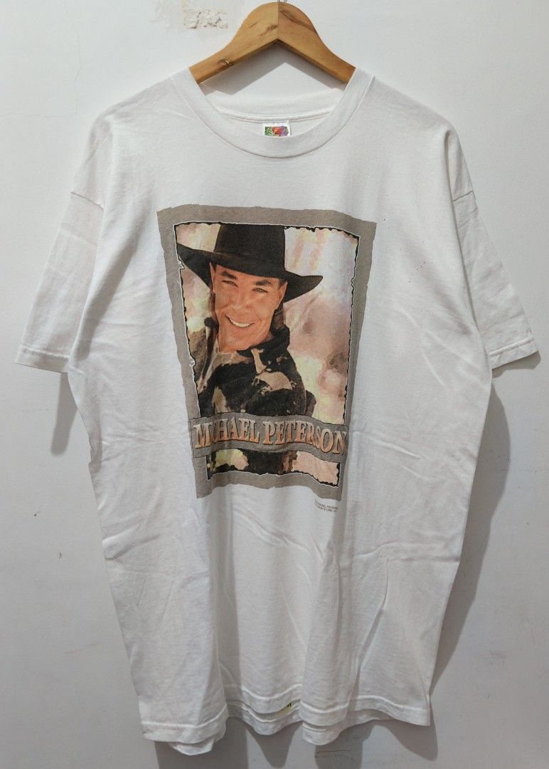 Vintage 90s Michael Peterson (Being Human) (Category: Tshirts & Polo Shirts ) located in Taguig. Submitted by wethrifting2021 (Listing ID 1452438056, Image 1). Description: Item: Vintage 90s Michael Peterson🔥 ‎Size: Fruit of the Loom (XL) ‎Width: 24 ‎Length: 31 ‎Condition: Excellent ‎Issue: None SWIPE MORE DETAILS. DM to purchase 📩.