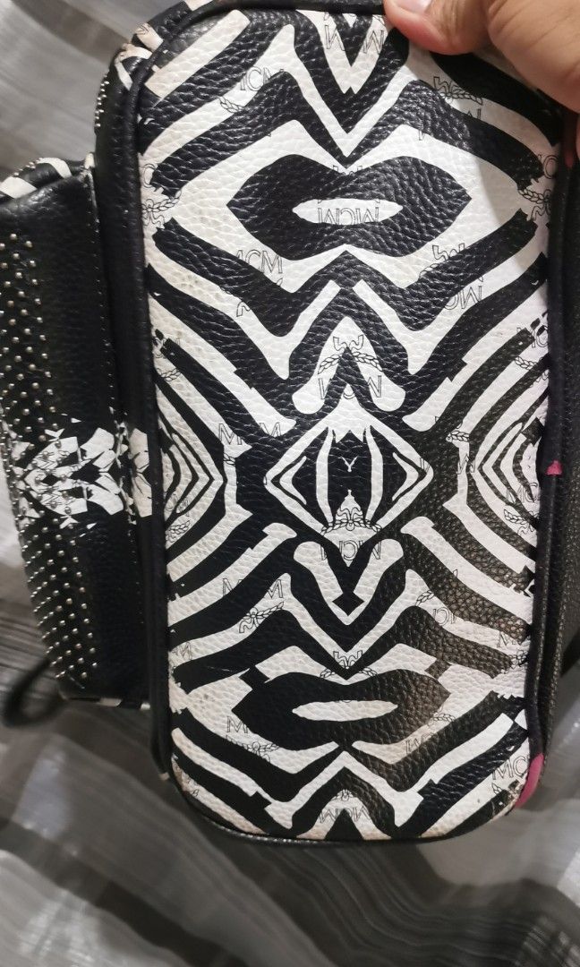 Y2k MCM striped visetos funky zebra bagpack (Category: Backpacks) located in San Jose. Submitted by thrift_ni_sir (Listing ID 1452321197, Image 3). Description: Excellent condition Missing tag but legit, MOP gcash MOD j&t, flash express Add shipping fee.