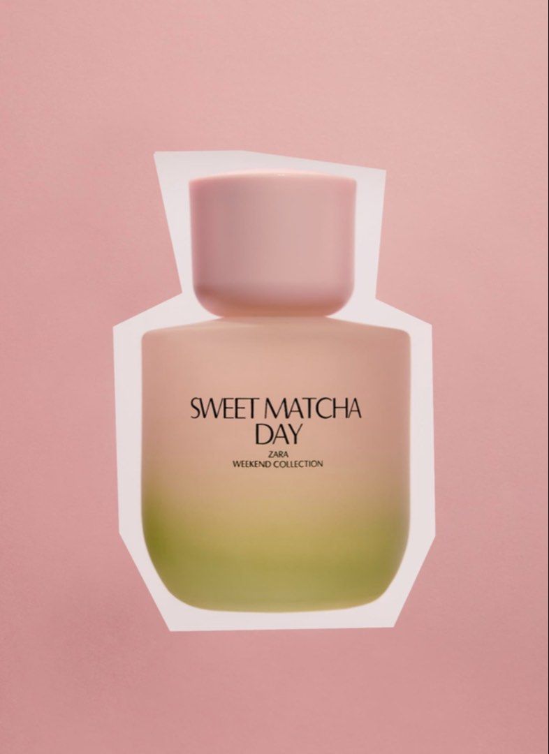 Zara Sweet Matcha Day (Category: Fragrance & Deodorants) located in Pasay City. Submitted by sammmyyyu (Listing ID 1452328566, Image 1). Description: - Still full bottle / only few sprays missing - see image for juice level - 90 ml bottle - with box - decluttering - will ignore low ballers - actual photos posted Tags: zara perfume matcha milky eau de toilette fragrance frag.