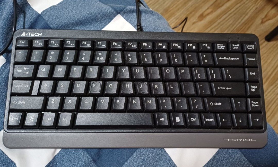 A4Tech Fstyler Wired FKS11 Keyboard (Category: Computer Keyboard) located in San Mateo. Submitted by misskay.94 (Listing ID 1452576933, Image 1). Description: Smooth, soft click keys. Compact and lightweight. Used briefly as backup. Bought from Laz ada RFS: Upgraded to wireless. Decluttering..