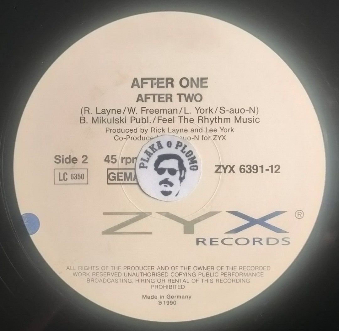 After One - Tom's Diner Rap 12" Vinyl Record (Category: Vinyls) located in Quezon City. Submitted by plaka.o.plomo (Listing ID 1452569664, Image 3). Description: Artist(s) : After One Song(s) : Tom's Diner Rap / After Two Year : 1990 Media : VG+ Color : Black Sleeve : Gen No. : 1x Vinyl Size : 12" RPM : 45 Country : Germany Catalog No. : ZYX 6391-12 Tracklist : - Side 1 1. Tom's Diner Rap - Side 2 1. After Two Notes : Writing on record label. Vin