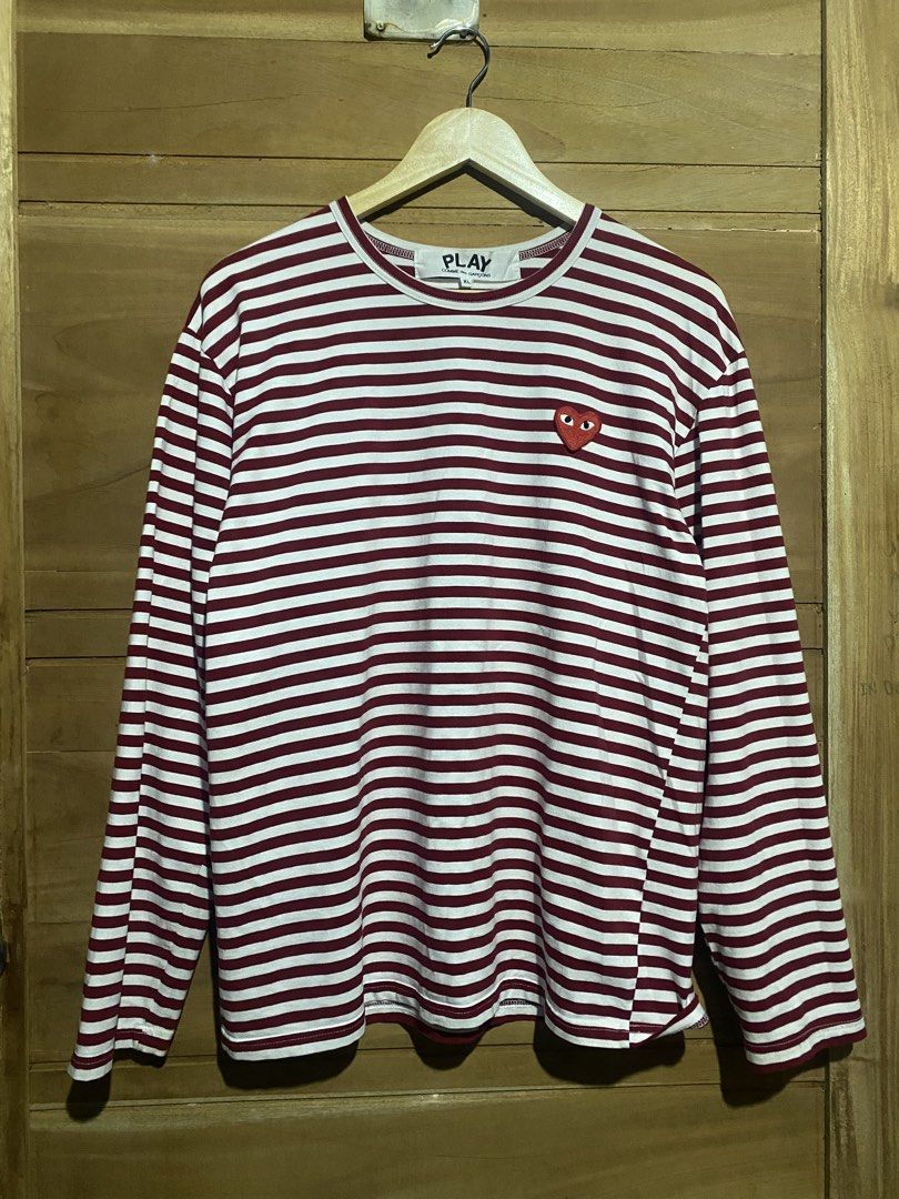 AUTHENTIC PLAY STRIFES LONG SLEEV (Category: Longsleeves) located in Manila. Submitted by sixbysix (Listing ID 1452628035, Image 1). Description: Dimes 24x27.5 (XL on tag) Color rate 10/10 As new condition 10/10 Issue :none.