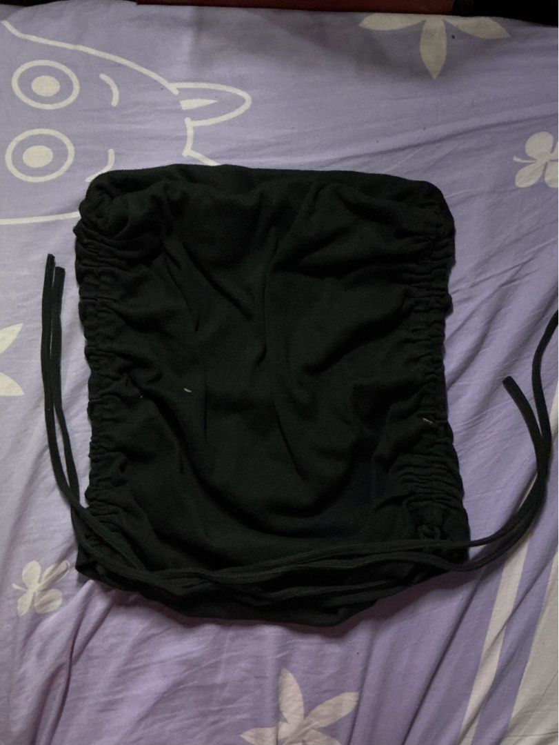 Black bodycon mini skirt with side drawstring (Category: Skirts) located in Manila. Submitted by lovekosinyx (Listing ID 1452611090, Image 1). Description: - freesize - has garter inside - very good quality fabric (thick) - no tag dm for questions.