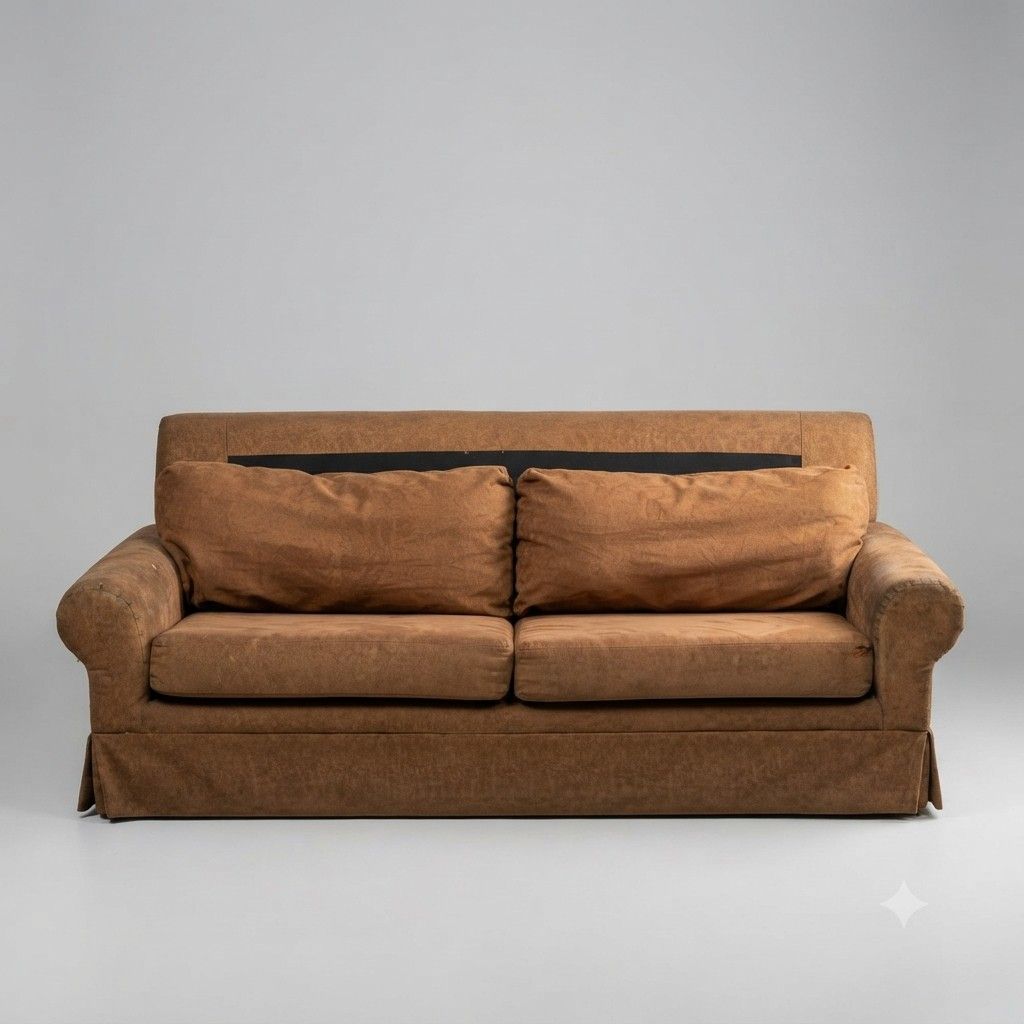 Brown 2-Seater Sofa with Cushions (Category: Sofas) located in Taguig. Submitted by youngforest-bcce6f (Listing ID 1452520122, Image 2). Description: - Comfortable brown 4 seater sofa - Includes 2 large seat cushions and 2 back cushions - Removable slipcover for easy cleaning - Dimension 220 cm x 90 cm - Just need to be cleaned and will perfectly suit your living area - for inquiries you may call 09458547661.