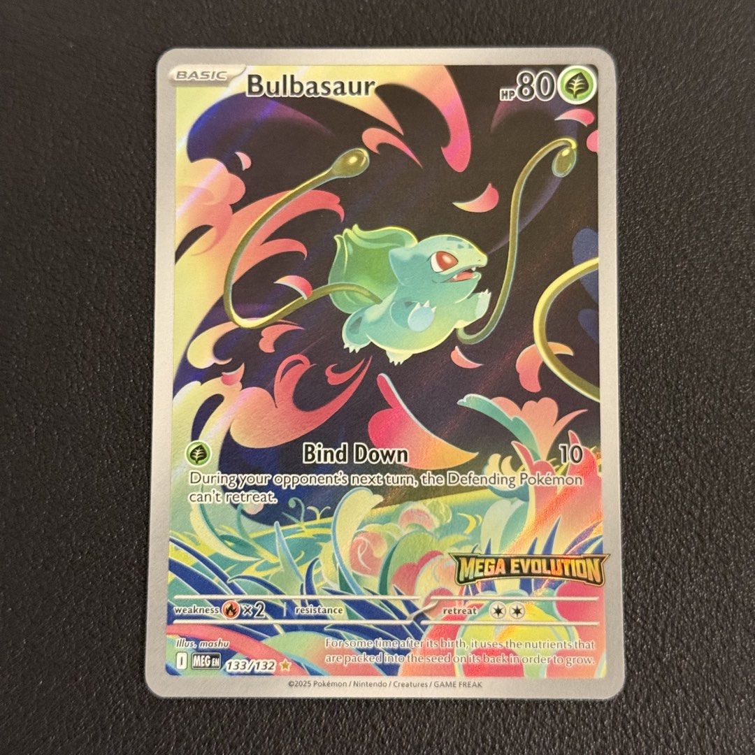 Bulbasaur Mega Evolution card (Category: Raw Cards) located in Singapore. Submitted by moriarty__ (Listing ID 1452669421, Image 1). Description: free mail.