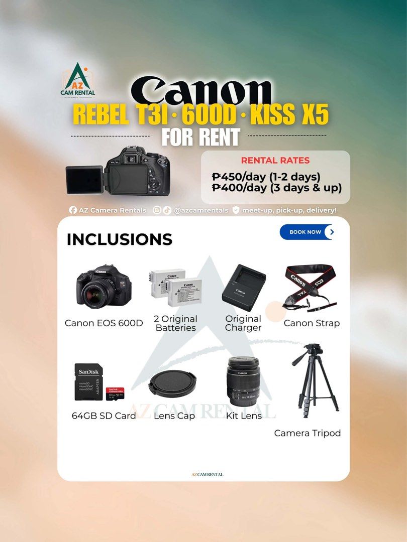 CAMERA FOR RENT (Category: Cameras) located in Caloocan City. Submitted by leasarto (Listing ID 1452666771, Image 2). Description: .