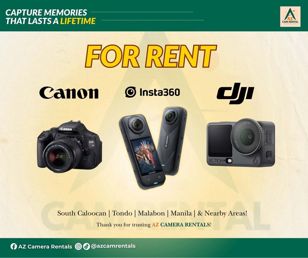 CAMERA FOR RENT (Category: Cameras) located in Caloocan City. Submitted by leasarto (Listing ID 1452666771, Image 1). Description: .