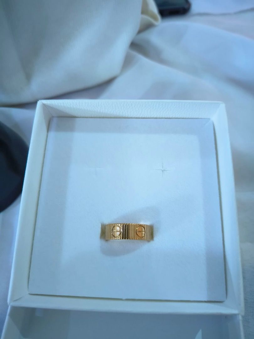 Love Ring inspired Gold(size 6) (Category: Rings) located in Tarlac. Submitted by alleiz1521 (Listing ID 1452523470, Image 2). Description: - Authentic Cartier Love Ring - Material: Gold - Iconic screw motif design - Comfortable for everyday wear - Comes with original box - A timeless, classic piece.