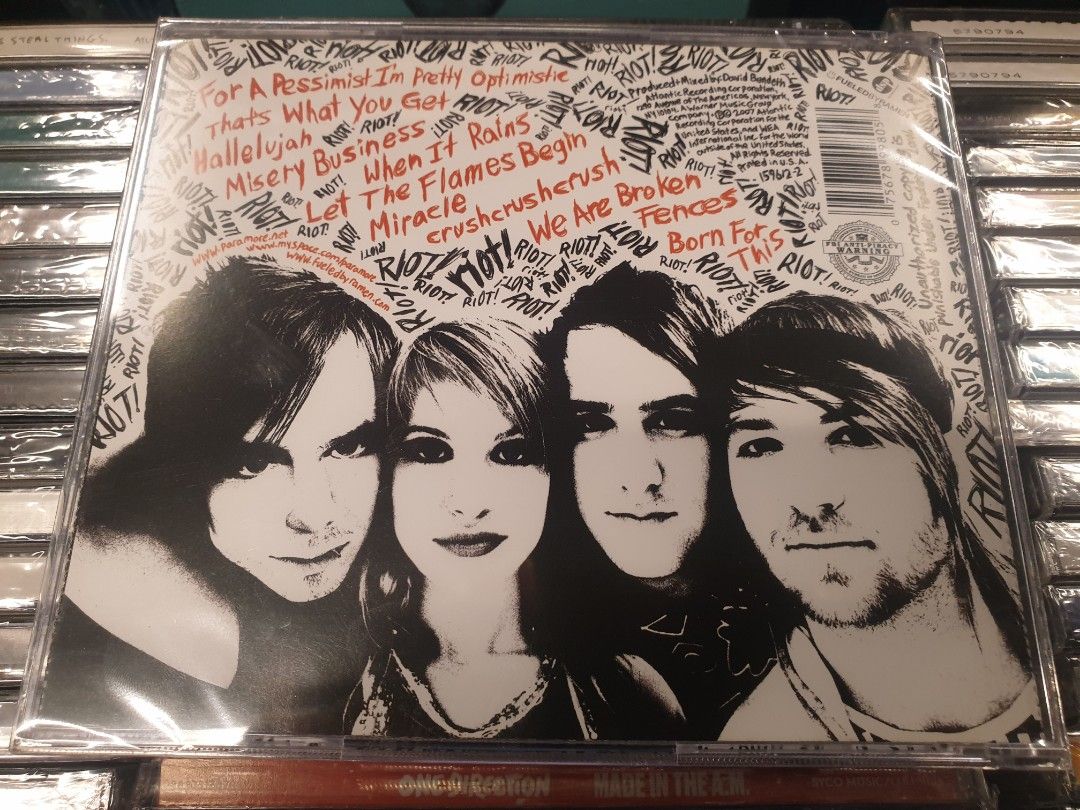 CD PARAMORE - riot emo alternative (Category: CDs & DVDs) located in Makati City. Submitted by KaTiToYs (Listing ID 1452617617, Image 2). Description: paramore - riot US🇺🇸press brandnew sealed meet ups: Makati / BGC / Ortigas... Metro Manila / nearby provinces buyers - pick up via: lalamove / grab... Provincial buyers - ship via: lbc / jrs / jnt... MOP: Gcash ❌❌❌NO COD / COP❌❌❌ taking back sunday thursday the used dashboard confessional saosin 