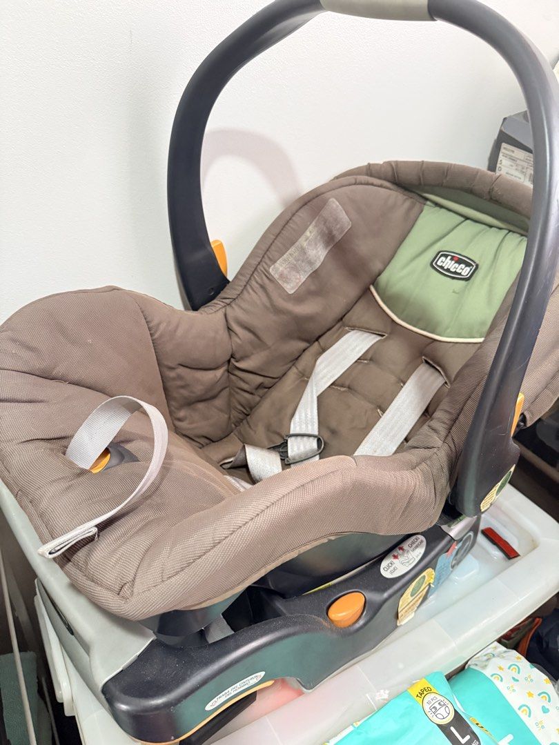Chicco Infant Car Seat KeyFit 30 (Category: Carriers & Slings) located in Muntinlupa City. Submitted by mjbtstk (Listing ID 1452661838, Image 2). Description: - Brand: Chicco - Model: KeyFit 30 - Type: Infant Car Seat - Color: Brown and Green - Condition: Good, pre-loved - Features: Secure and comfortable for infants, easy installation and removal - With free Baby Carrier Wrap Sling Gear Hip Seat 2 In 1 Bag Foldable Adjustable Comfortable.