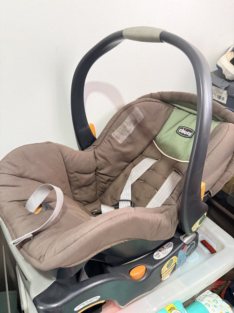 Chicco Infant Car Seat KeyFit 30 (Category: Carriers & Slings) located in Muntinlupa City. Submitted by mjbtstk (Listing ID 1452661838, Image 3). Description: - Brand: Chicco - Model: KeyFit 30 - Type: Infant Car Seat - Color: Brown and Green - Condition: Good, pre-loved - Features: Secure and comfortable for infants, easy installation and removal - With free Baby Carrier Wrap Sling Gear Hip Seat 2 In 1 Bag Foldable Adjustable Comfortable.