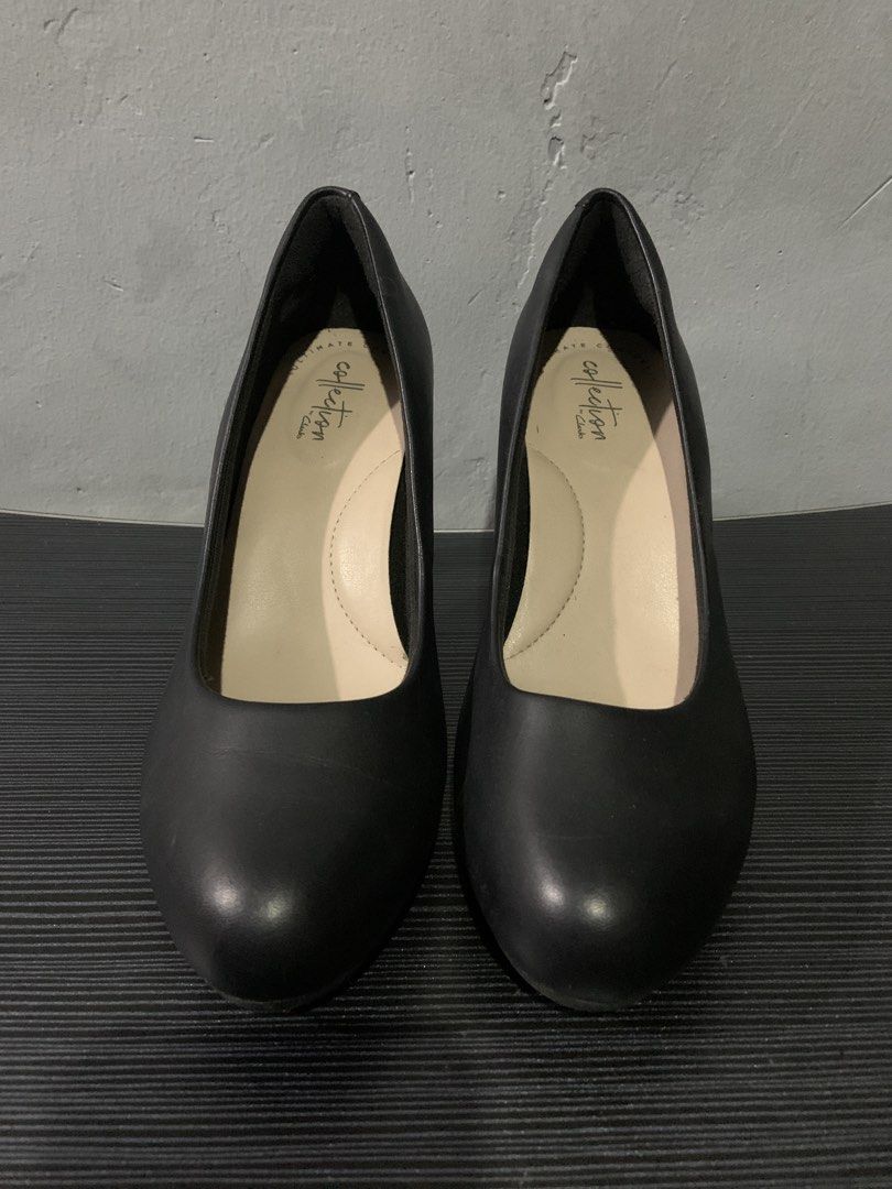 Clarks Black Leather Heels (Category: Heels) located in Cavite. Submitted by krydeclutter (Listing ID 1452606428, Image 1). Description: - Brand: Clarks - Color: Black - Material: Leather - Style: Classic Pump Heels - Size: UK 4 and a half, US 7, EU 37 and a half - Occasion: Work or Casual Wear.