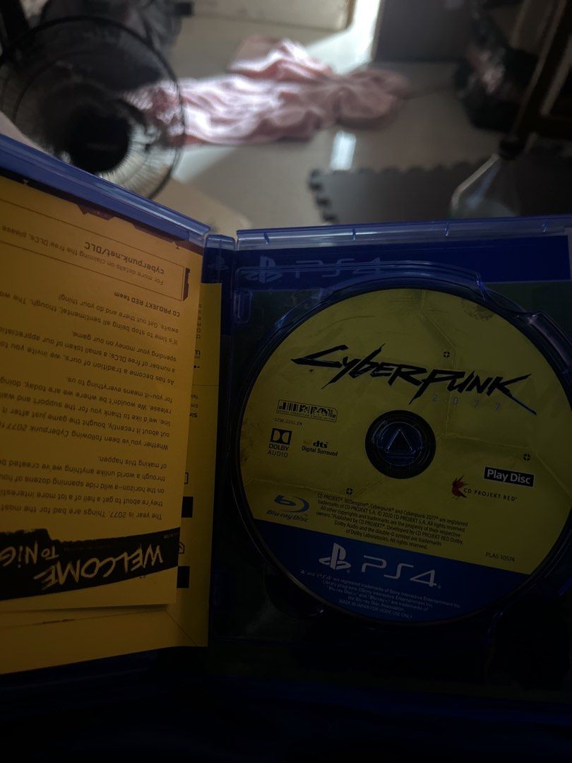 Cyberpunk 2077 PS4 Game (Category: PlayStation) located in Quezon City. Submitted by fussss28 (Listing ID 1452688557, Image 2). Description: - Cyberpunk 2077 for PlayStation 4 - Case also in good shape - Explore the massive open world of Night City - Experience a deep and engaging story - Free Ps5 Upgrade.