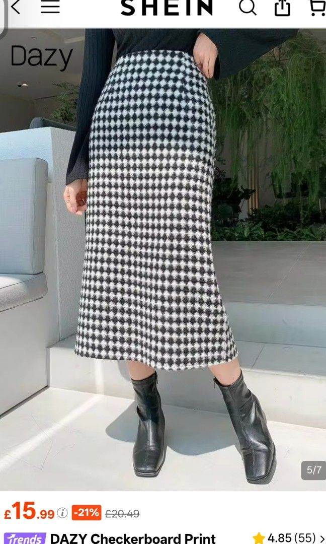 Dazy checkerboard print split back skirt tweed (Category: Skirts) located in Cavite. Submitted by matsof (Listing ID 1452637448, Image 2). Description: .