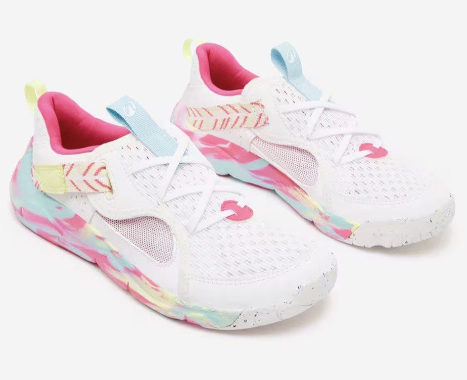 Decathlon Breathable Kids Shoes (Category: Babies & Kids Fashion) located in Binan City. Submitted by ptannn (Listing ID 1452534023, Image 1). Description: - Size 29 - White kids' rip-tab shoes - Playful pink and pastel accents - Breathable mesh upper for comfort - Easy rip-tab closure for quick on/off - Perfect for active play .