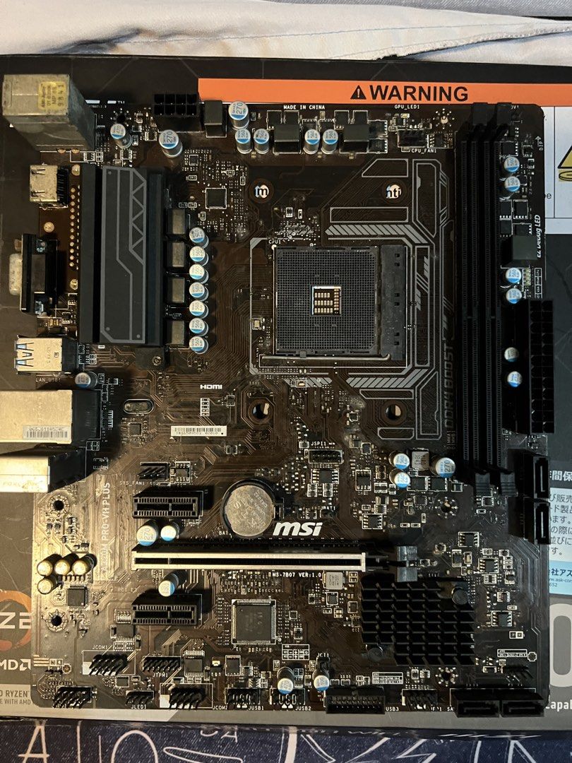 (Defective) MSI A320M PRO-VH PLUS Motherboard (Category: Computer Parts) located in Manila. Submitted by cosmicbear-ead33b (Listing ID 1452625874, Image 1). Description: For Sale: MSI A320M Pro-VH Plus - AM4 Socket for Athlon/Ryzen Processors - MATX Form Factor Issue: No Power Motherboard itself only, No I/O Shield or Backplate Price: PHP 500 only Location: Tondo, Manila Pickup/Shipping MOP: GCash/GoTyme/Maribank PM if interested, Thank you..