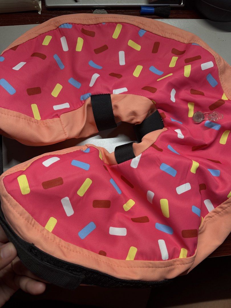 Donut Pet Collar for Dogs (Category: Homes & Other Pet Accessories) located in Rizal. Submitted by mdmlby (Listing ID 1452666071, Image 1). Description: - Cute donut-shaped collar for dogs - Soft and comfortable - Adjustable straps for a secure fit - Easy to clean - Used once - Medium to Large size.
