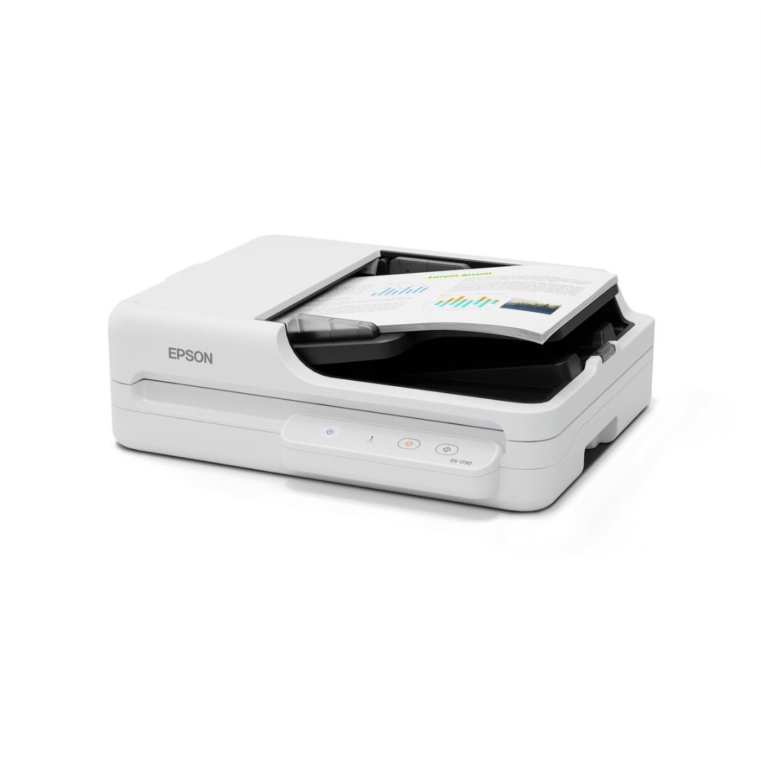 Epson WorkForce DS-1730 A4 Flatbed Document Scanner with Duplex ADF (Category: Printers, Scanners & Copiers) located in Manila. Submitted by random_94 (Listing ID 1452587831, Image 2). Description: OPTIMISE BUSINESS EFFICIENCY WITH FAST AND FLEXIBLE DOCUMENT SCANNING. The Epson WorkForce DS-1730 A4 document scanners optimise^ business workflows with fast scanning speeds and efficient digital storage. Their compact design maximises workspace, whil