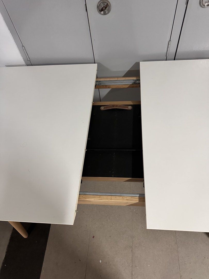 Expandable Dining Table (Category: Tables & Sets) located in Singapore. Submitted by yousteadyisteady247 (Listing ID 1452672096, Image 3). Description: Expandable dining table up for sale. Without expansion, approx 1.4m/140cm With extension, 1.8m/180cm Width - 100cm! Fits up to 6-8 people comfortably. Only table. Arrange your own transport/ I have contact to deliver the table at your own expense. Price negotiable. .