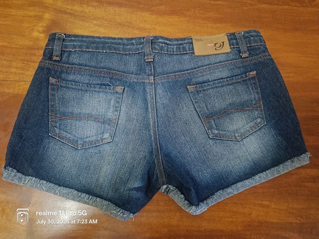 GJ by Herbench Denim Shorts Size 28 (Category: Shorts) located in Manila. Submitted by raqkie (Listing ID 1452696511, Image 2). Description: - GJ by Herbench denim shorts - Size 28 - Classic blue wash with a slightly distressed look - Cuffed hem detail - Made from 100% natural cotton denim - Ideal for casual wear.