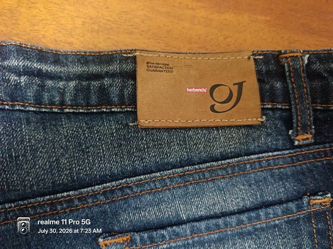 GJ by Herbench Denim Shorts Size 28 (Category: Shorts) located in Manila. Submitted by raqkie (Listing ID 1452696511, Image 3). Description: - GJ by Herbench denim shorts - Size 28 - Classic blue wash with a slightly distressed look - Cuffed hem detail - Made from 100% natural cotton denim - Ideal for casual wear.