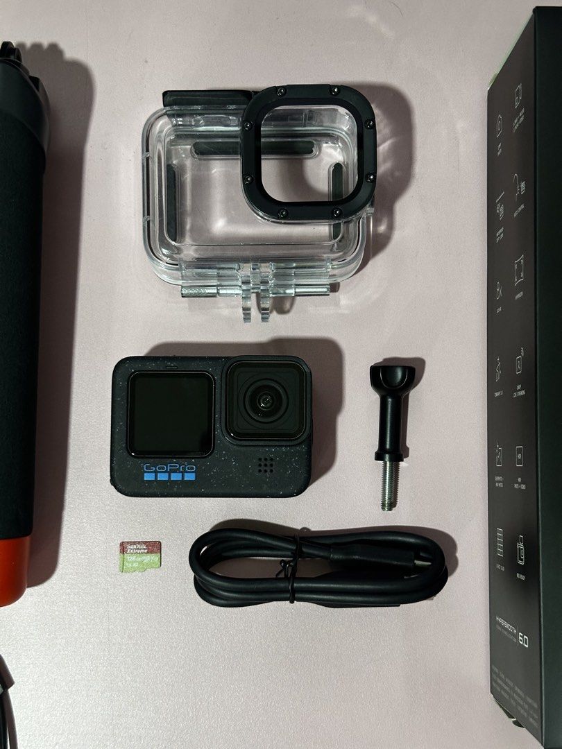 GoPro Hero 12 Black with Accessories (Category: Cameras) located in Santa Cruz. Submitted by mochi_magnum (Listing ID 1452541512, Image 2). Description: Inclusions: Camera Unit Original GoPro Charger 1 SD Card (128gb) Box and Manuals Accessories: GoPro Protective Housing (Waterproof) GoPro The Handler (Floating Hand Grip) Status: LIGHTLY USED Mainly on dives only With Tempered Glass since day 1 Accessories bought recently RFS: Hindi na nagagamit 
