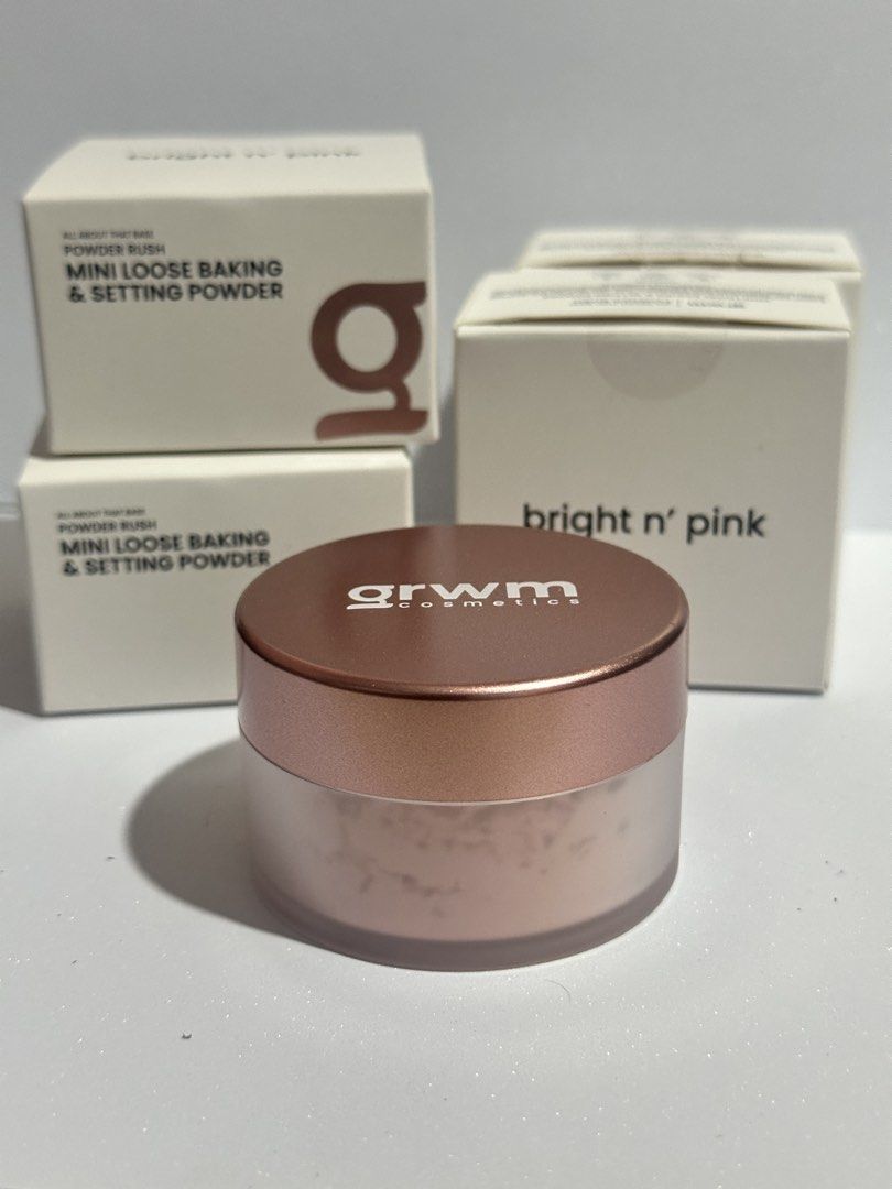 grwm cosmetics Powder Rush Mini Loose Baking & Setting Powder (Category: Makeup) located in Bacolod City. Submitted by xxclouderx_ (Listing ID 1452665508, Image 1). Description: - GRWM Cosmetics Mini Loose Baking & Setting Powder - Shade: Powder Rush - Ideal for travel or trying out the product - Chic rose gold packaging - Limited quantities available.