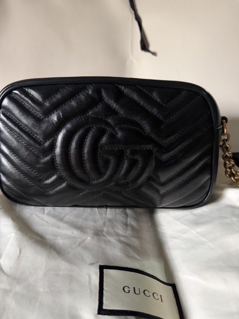 Gucci Marmont Camera Bag (Category: Luxury Bags & Wallets) located in Paranaque City. Submitted by hjzs_closet (Listing ID 1452509982, Image 2). Description: - Measurement: Width: 9.5 inches (24 cm) Height: 5.9 inches (15 cm) Depth: 3.1 inches ( 8 cm) Strap Drop: 23.6 inches (60 cm) - Bought this last December 2019 at Gucci Greenbelt 4 - Has minor scuffs on the corners which is not that noticeable - Great for casual or formal events - PM me for m