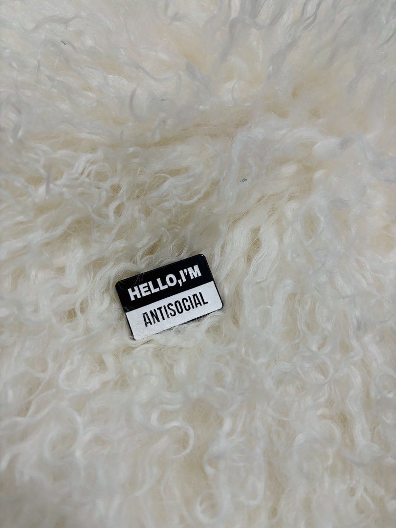 Hello, I’m Antisocial Badge / Pin / Bag Accessory (Category: Other Accessories) located in Paranaque City. Submitted by mysinfulindulgence (Listing ID 1452650766, Image 2). Description: Brand new Doing a little KonMari for the benefit of the Cats of NSHA 😻🙏 Last price posted Pick up loc: bf homes paranaque Mop: bdo / gcash Mod: lbc, grab or lalamove.