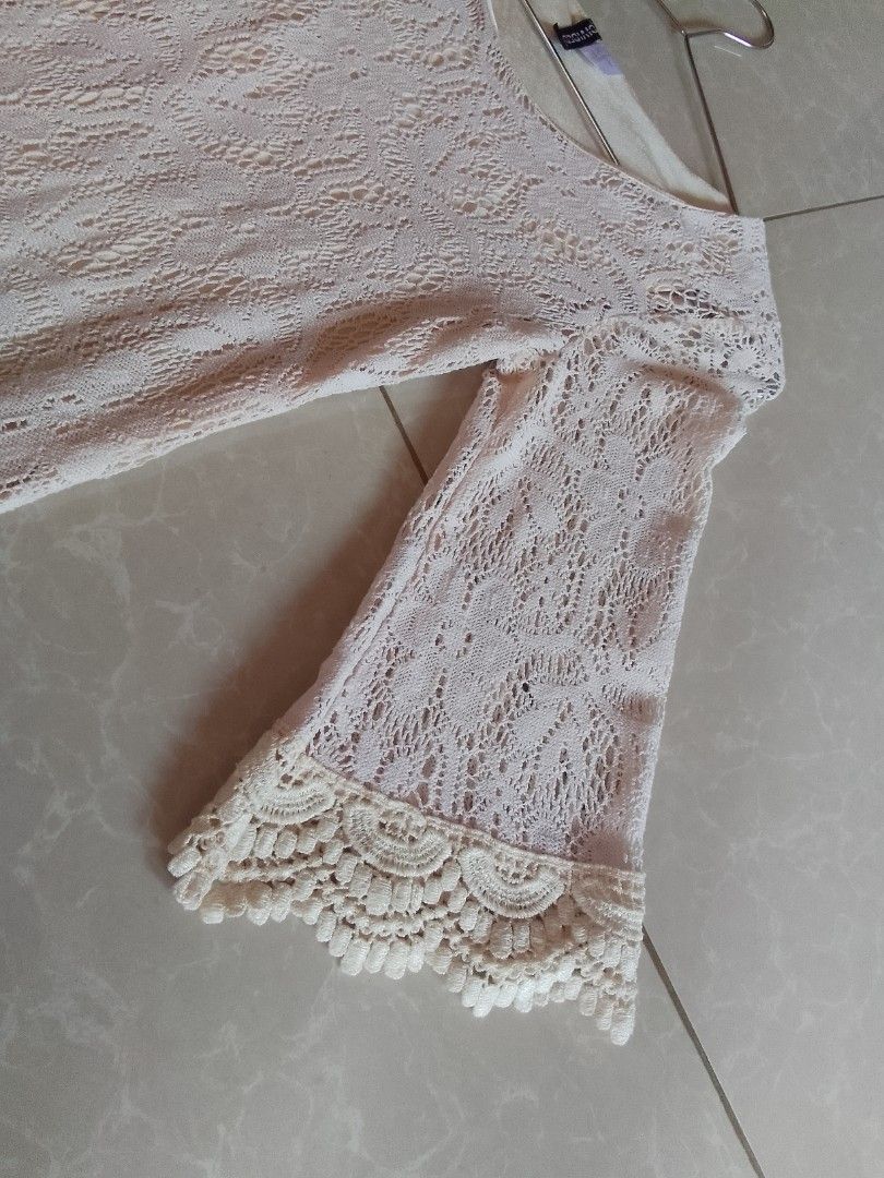 H&M Eyelet Dress (Category: Dresses) located in Davao. Submitted by declutter-ecothings (Listing ID 1452639102, Image 3). Description: Prelove. Skin tone Eyelet dress by H&M. In good condition. Fits Small. No issue.