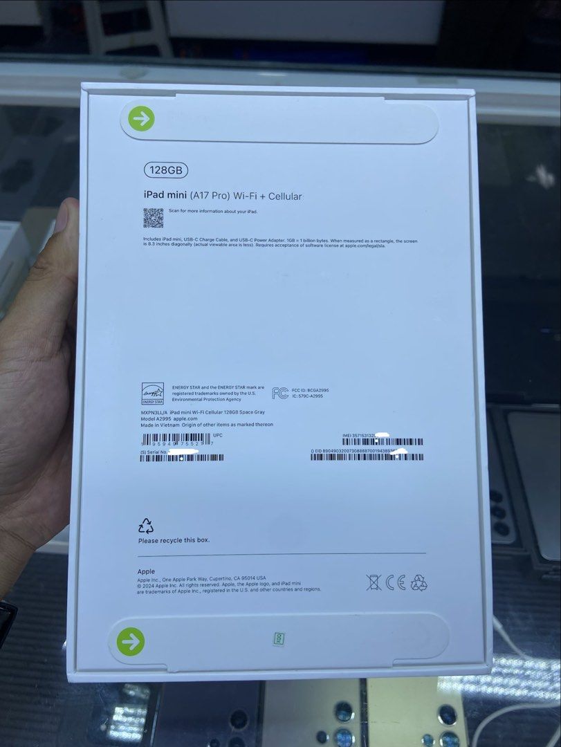Ipad Mini 7 Cellular + Wifi 128gb (Category: iPad) located in San Juan City. Submitted by rodelmarllemit (Listing ID 1452522117, Image 2). Description: Brand new Ipad mini 7 Wi-Fi + Cellular Rom: 128gb Color: Space Gray Mode of Payment: •Cash •Bank Transfer •GCash & Maya Installment: •Credit Card •Ggives •Cash on Delivery •Shipping •Meet Up •Trade In You can visit our Physical store in Stall number Y-40 Aquarium Greenhills Mall .