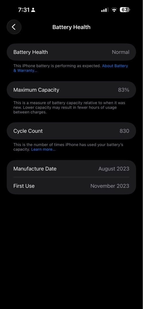 iPhone 15 Pro Max 256GB Titanium 37,999 (CHEAPEST!) (Category: iPhone 15 Series) located in Angeles City. Submitted by shasha.fierce (Listing ID 1452626080, Image 2). Description: 📱 FOR SALE | iPhone 15 Pro Max 256GB Titanium ✨ Factory Unlocked / Open Line 💾 256GB 🔋 83% Battery Health 👌🏼 98% smooth. No scratch or dent 📦 With Original Box ⚡ 100% Working ✅ No Issues ✅ All Functions Working Properly 📱 Extra Phone – Not Being Used ✔️ Momax len
