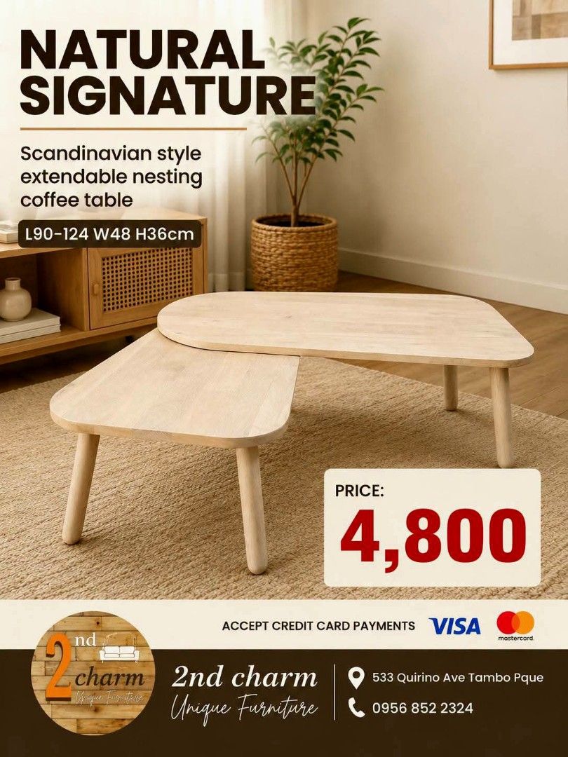 Japan Surplus NATURAL SIGNATURE solid wood nesting center table (Category: Tables & Sets) located in Paranaque City. Submitted by eu.kr.jpsurplus (Listing ID 1452569120, Image 1). Description: 💳 𝐌𝐨𝐝𝐞 𝐨𝐟 𝐏𝐚𝐲𝐦𝐞𝐧𝐭 ✅ QR Ph Credit Card ✅️ GCash ✅ BDO Bank Transfer ✅ BPI Bank Transfer 📍 𝙋𝙖𝙮𝙢𝙚𝙣𝙩 𝙞𝙨 𝙢𝙖𝙙𝙚 𝙪𝙥𝙤𝙣 𝙥𝙞𝙘𝙠-𝙪𝙥 𝙛𝙧𝙤𝙢 𝙪𝙨..