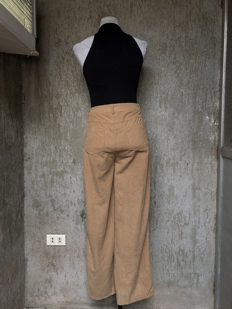 Khaki Corduroy Pants (Category: Other Bottoms) located in Muntinlupa City. Submitted by ksclocollection (Listing ID 1452674052, Image 3). Description: Tan corduroy straight pants. Ribbed texture for a retro, comfy, and stylish look. waist 26-27 | length 39.