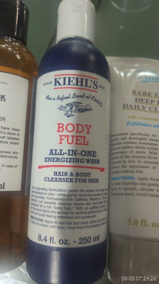 Kiehl's Skincare (Category: Face Care) located in Quezon City. Submitted by jacjacmac (Listing ID 1452599193, Image 2). Description: Kiehl's Skincare Sold per item - Rare Earth Deep Pore Daily Cleanser (150ml) Php1000 - Rare Earth Purifying Clay Mask Php1300 - Body Fuel All-In-One Energizing Wash (250ml) Php800 - Original Musk Bath and Shower Liquid Body Cleanser (250ml) Php800 - Ultra Facial Cleanser 75ml Php600 - Ideal for your daily routine..
