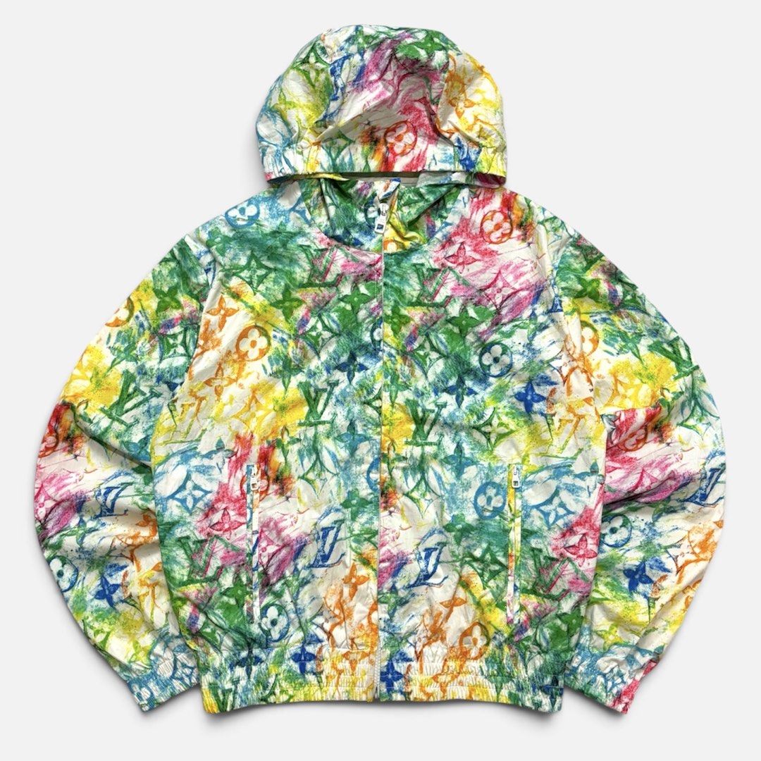 Louis Vuitton Monogram Watercolor Windbreaker Jacket (Category: Coats, Jackets and Outerwear) located in Baguio. Submitted by 8luck (Listing ID 1452621138, Image 1). Description: LV MULTI COLOR PASTEL MONOGRAM Width 21 ‘ Length 25 EXCELLENT CONDITION .