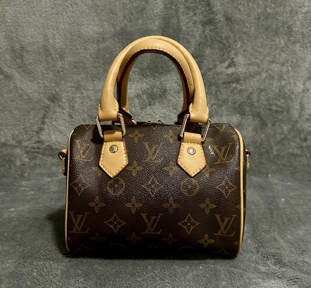 Louis Vuitton Speedy Nano Monogram Canvas Handbag (Category: Luxury Bags & Wallets) located in Candaba. Submitted by shokgold19 (Listing ID 1452589446, Image 1). Description: - Louis Vuitton Speedy Nano bag - Classic monogram canvas with vachetta leather trim - Top handles for carrying - Secure zipper closure - Compact size, ideal for essentials.