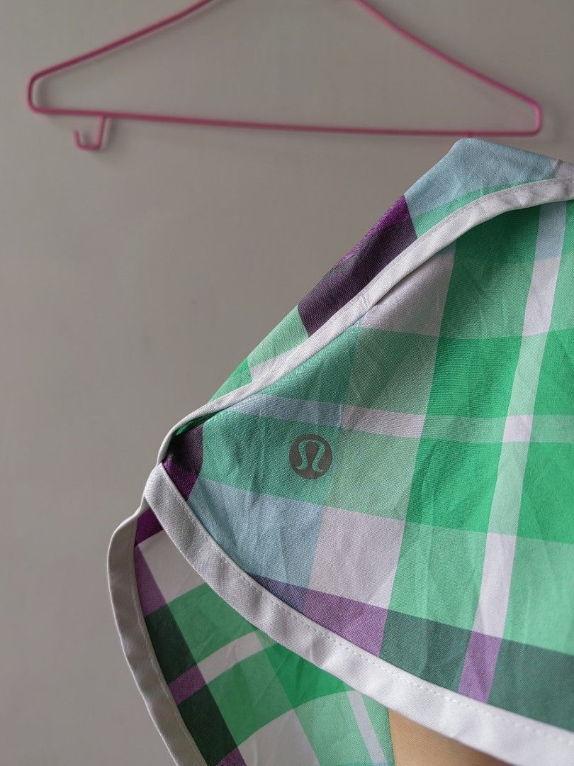 Lululemon Speed Up Short (4/S) (Category: Activewear) located in Baguio. Submitted by kacijom (Listing ID 1452643020, Image 3). Description: 🍋 ₱400 ($54 SRP / ₱3.2k)•Lululemon Speed Short Foxy Plaid - Potion Purple/Savage Green •Size 4/S •Condition 9/10 (Very-Good Used Condition).