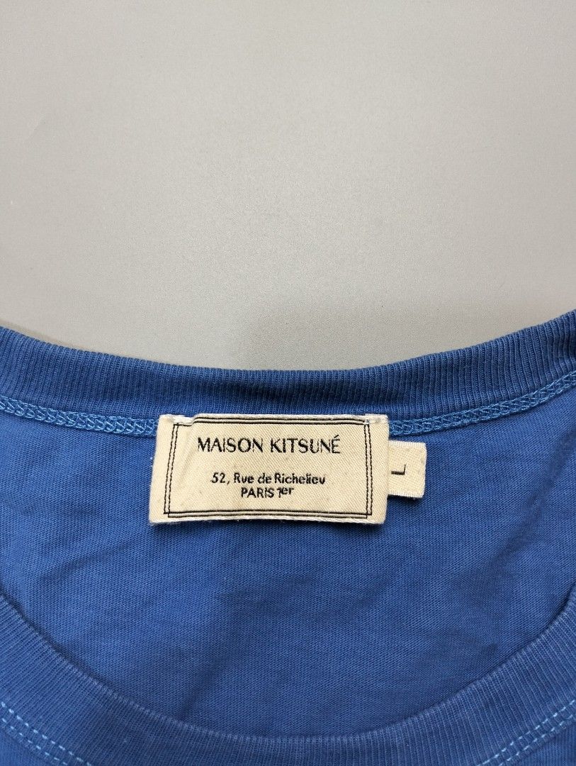 MAISON KITSUNE tricolor fox womens tee (Category: Luxury Apparel) located in Bulacan. Submitted by recycloth_ (Listing ID 1452613454, Image 3). Description: MAISON KITSUNE tricolor fox womens tee size on tag Large width : 8.5" length : 26.5" great condition no flaws hmu!.