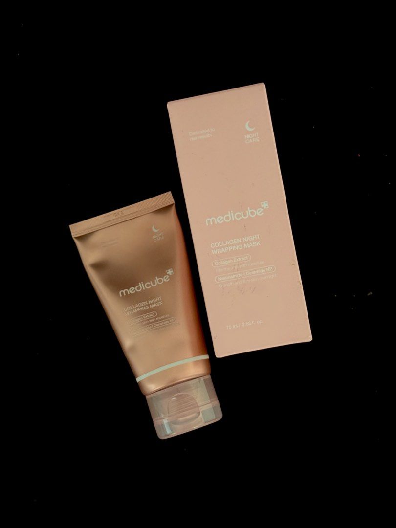 Medicube Collagen Night Wrapping Mask 75ml (Category: Face Care) located in Quezon City. Submitted by projectalexa (Listing ID 1452659503, Image 2). Description: MEDICUBE Collagen Night Wrapping Mask - Achieve smooth and firm skin overnight. - Contains collagen extract and niacinamide. - Boosts skin elasticity. - Easy to use: Apply after cleansing, rinse in the morning. - Size: 75ml tube. -Used only twice in small amount -Remaing product is appro