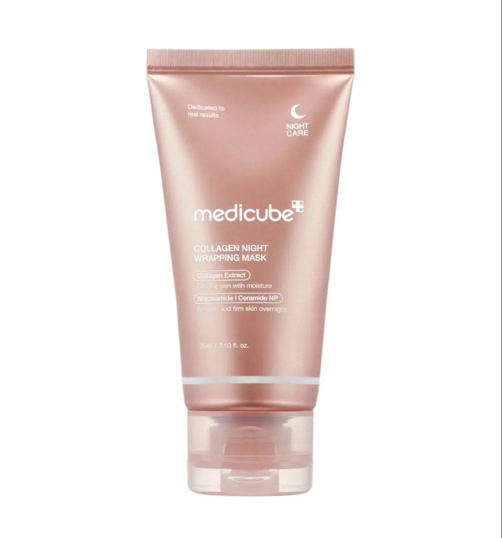 Medicube Collagen Night Wrapping Mask 75ml (Category: Face Care) located in Quezon City. Submitted by projectalexa (Listing ID 1452659503, Image 1). Description: MEDICUBE Collagen Night Wrapping Mask - Achieve smooth and firm skin overnight. - Contains collagen extract and niacinamide. - Boosts skin elasticity. - Easy to use: Apply after cleansing, rinse in the morning. - Size: 75ml tube. -Used only twice in small amount -Remaing product is appro