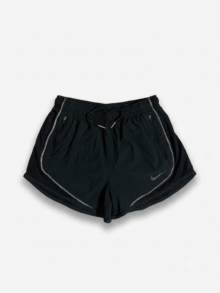 Nike Dri-Fit Running Shorts Black (Category: Activewear) located in Sagay. Submitted by worn_archivez (Listing ID 1450882234, Image 1). Description: - Black Nike running shorts - Dri-Fit material for sweat-wicking - Elastic waistband with adjustable drawstring - Two side zippered pockets for secure storage - With built-in liner - Reflective piping for visibility - Ideal for running and workouts - Excellent condition.