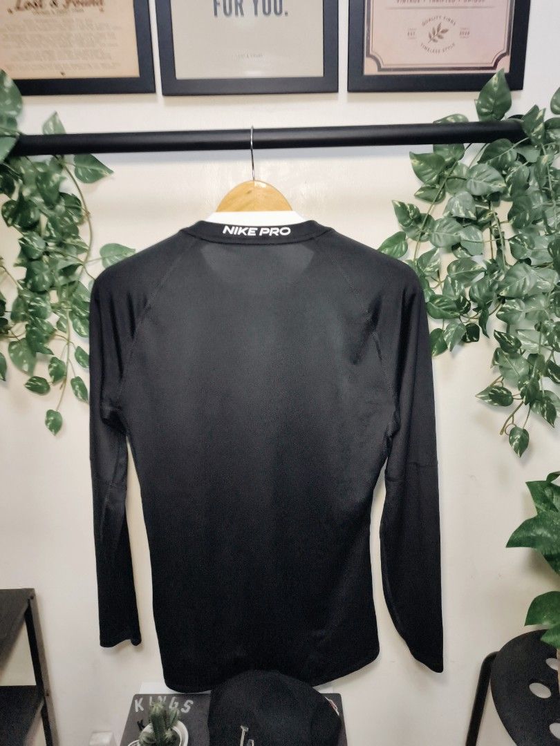 Nike Pro Black Long Sleeve Compression Shirt (Category: Activewear) located in Pasay City. Submitted by lostandfoundph (Listing ID 1452667549, Image 3). Description: Nike Pro Dri-FIT 🖤 ✨ Excellent condition 📏 Chest (Width): 18" 📏 Length: 27.2" 📏 Sleeve Length: 20" 🏀 Perfect for the gym, basketball, running, or any sport. ✨ One-of-one thrift find. ✅ 100% Authentic 📩 DM to claim. 📍 Pasay City 🚚 Nationwide shipping CLAIM OPTIONS 🤎 MINE — ₱1