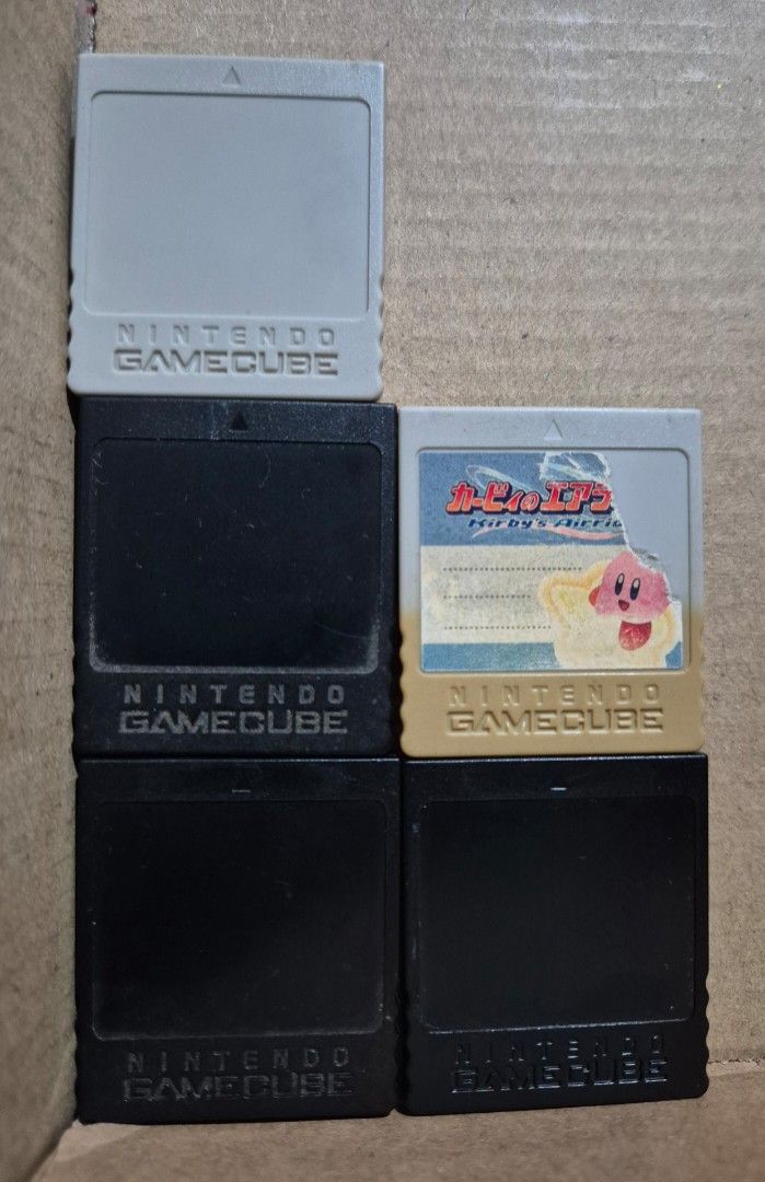 Nintendo GameCube Memory Cards (251 & 59 Blocks) (Category: Nintendo) located in Quezon City. Submitted by micumouse (Listing ID 1452512322, Image 1). Description: GameCube memory cards. 3 pcs 251 block memory cards =550 each One 59 block memory card =350 All memory cards have been formatted. - Perfect for expanding your GameCube game save storage. item location is cubao/kamuning .